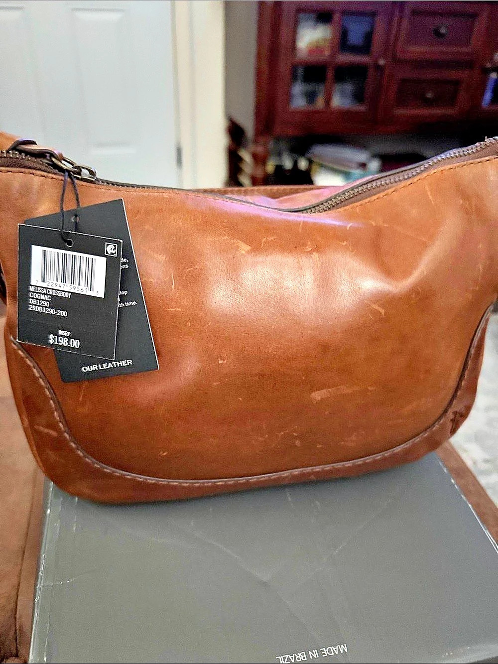 FRYE Melissa Hobo Leather Shoulder Bag in Brown NWT